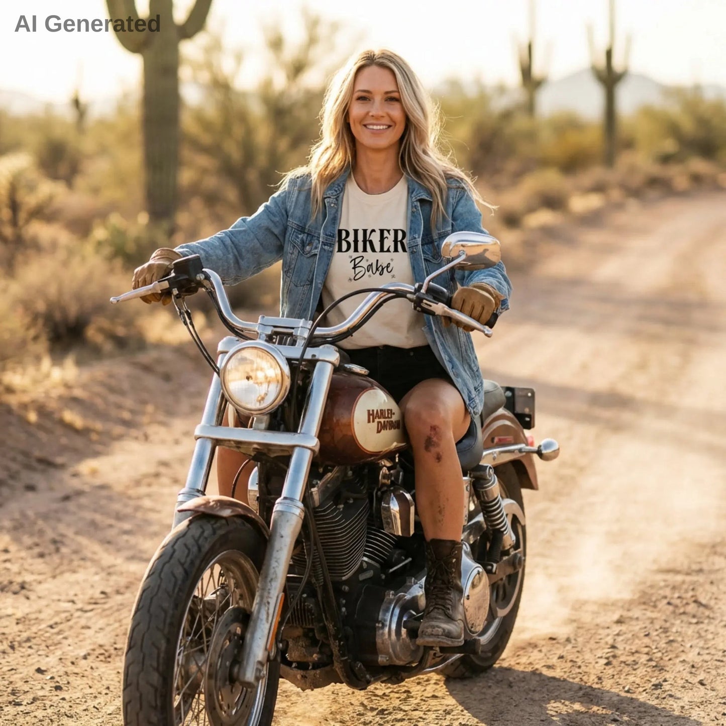 Biker Babe Motorcycle T-Shirt, Bold Womens Rider Tee Wildwood Mountain Coffee Co