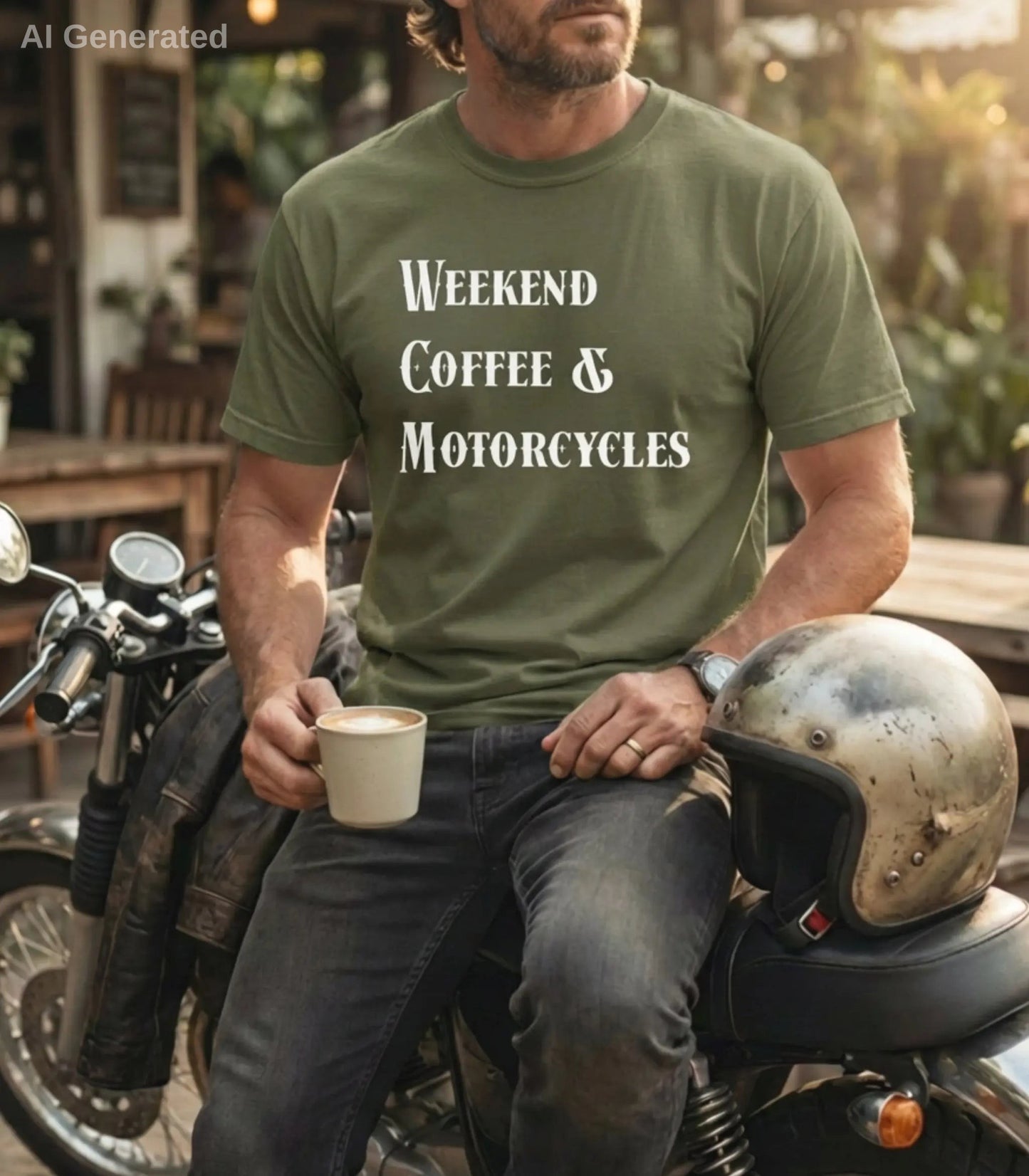 Weekend Coffee & Motorcycles T-Shirt, Biker Lifestyle Tee Wildwood Mountain Coffee Co