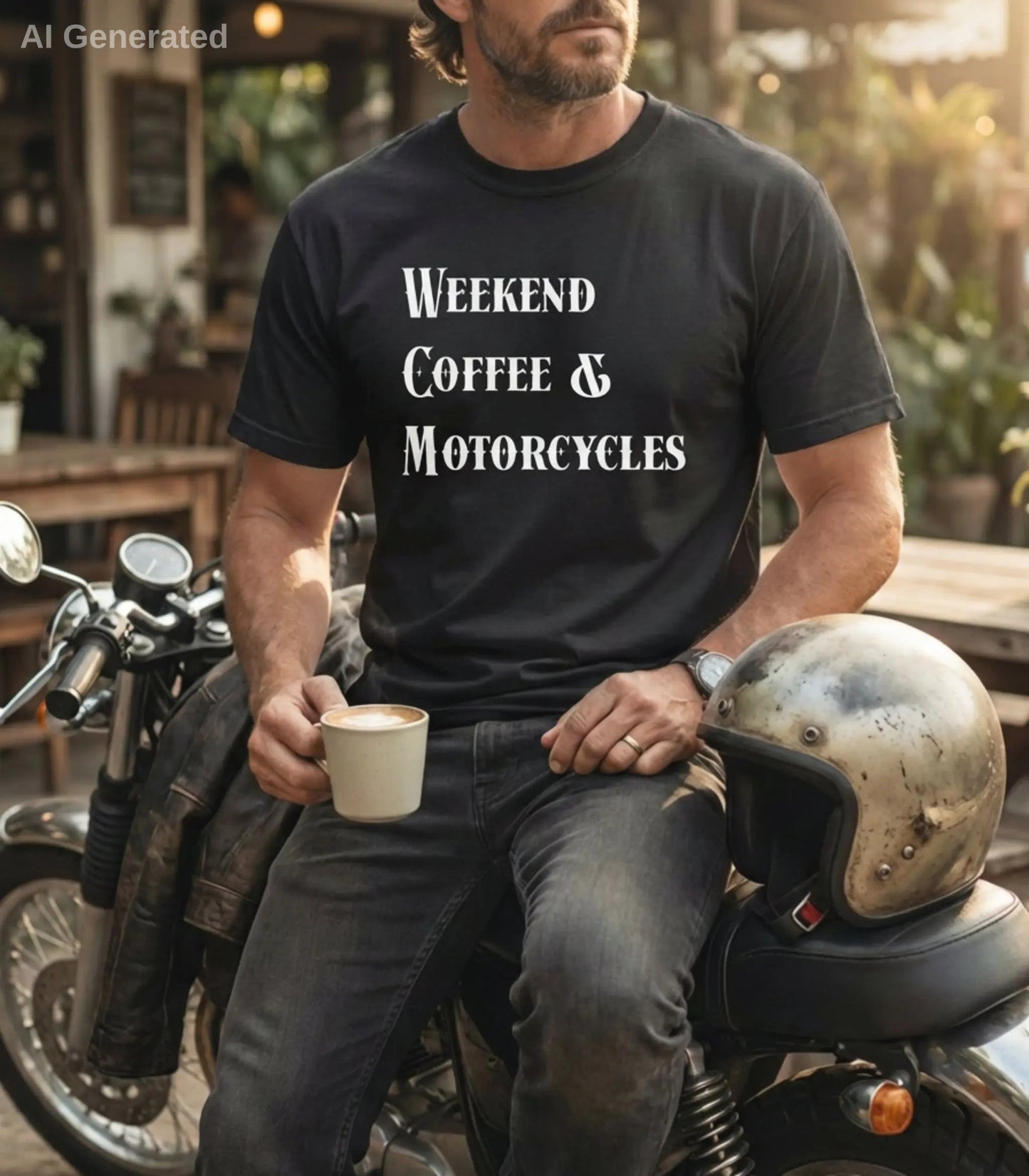 Weekend Coffee & Motorcycles T-Shirt, Biker Lifestyle Tee Wildwood Mountain Coffee Co