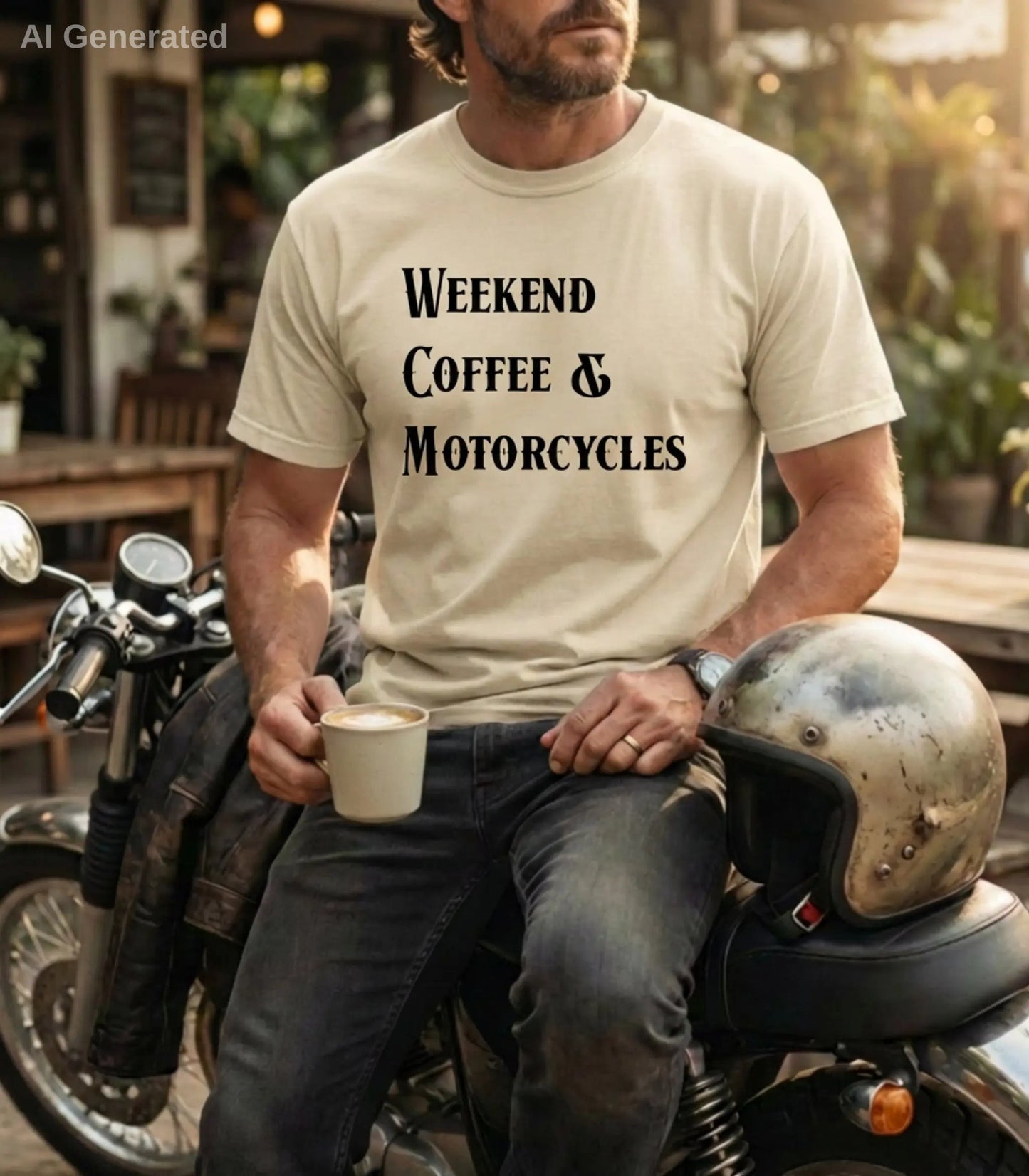 Weekend Coffee & Motorcycles T-Shirt, Biker Lifestyle Tee Wildwood Mountain Coffee Co